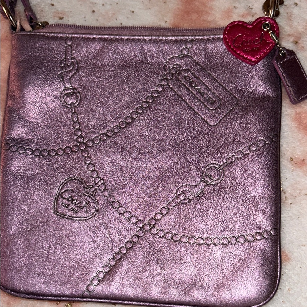 Coach Pink and Red Heart Crossbody Bag - Picture 3 of 3